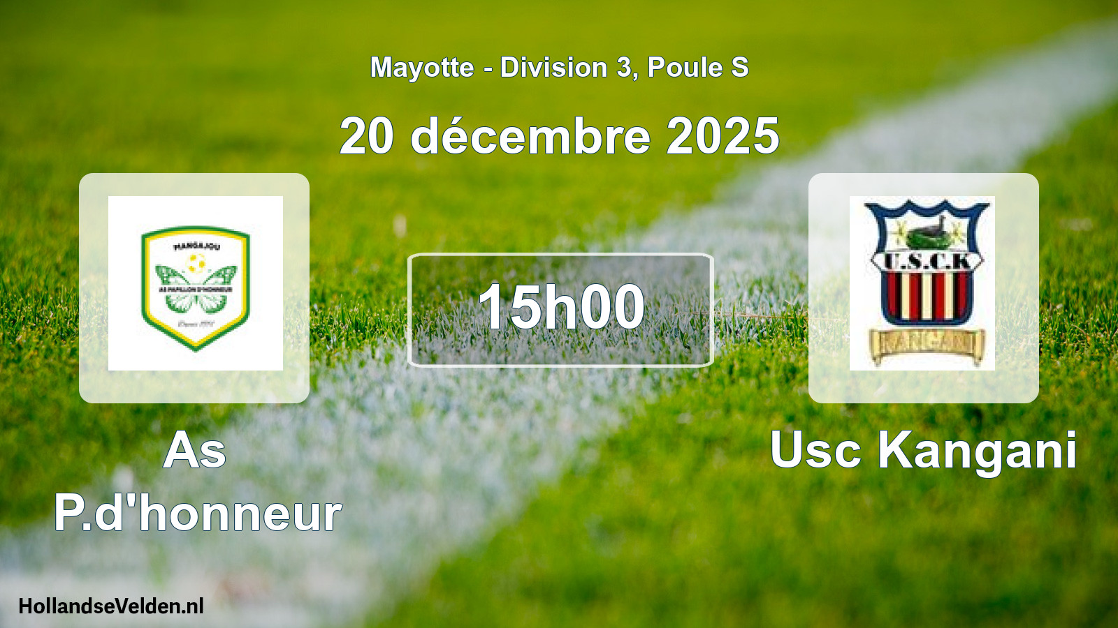 Match programmé: As P.d'honneur - Usc Kangani (20 décembre 2025)