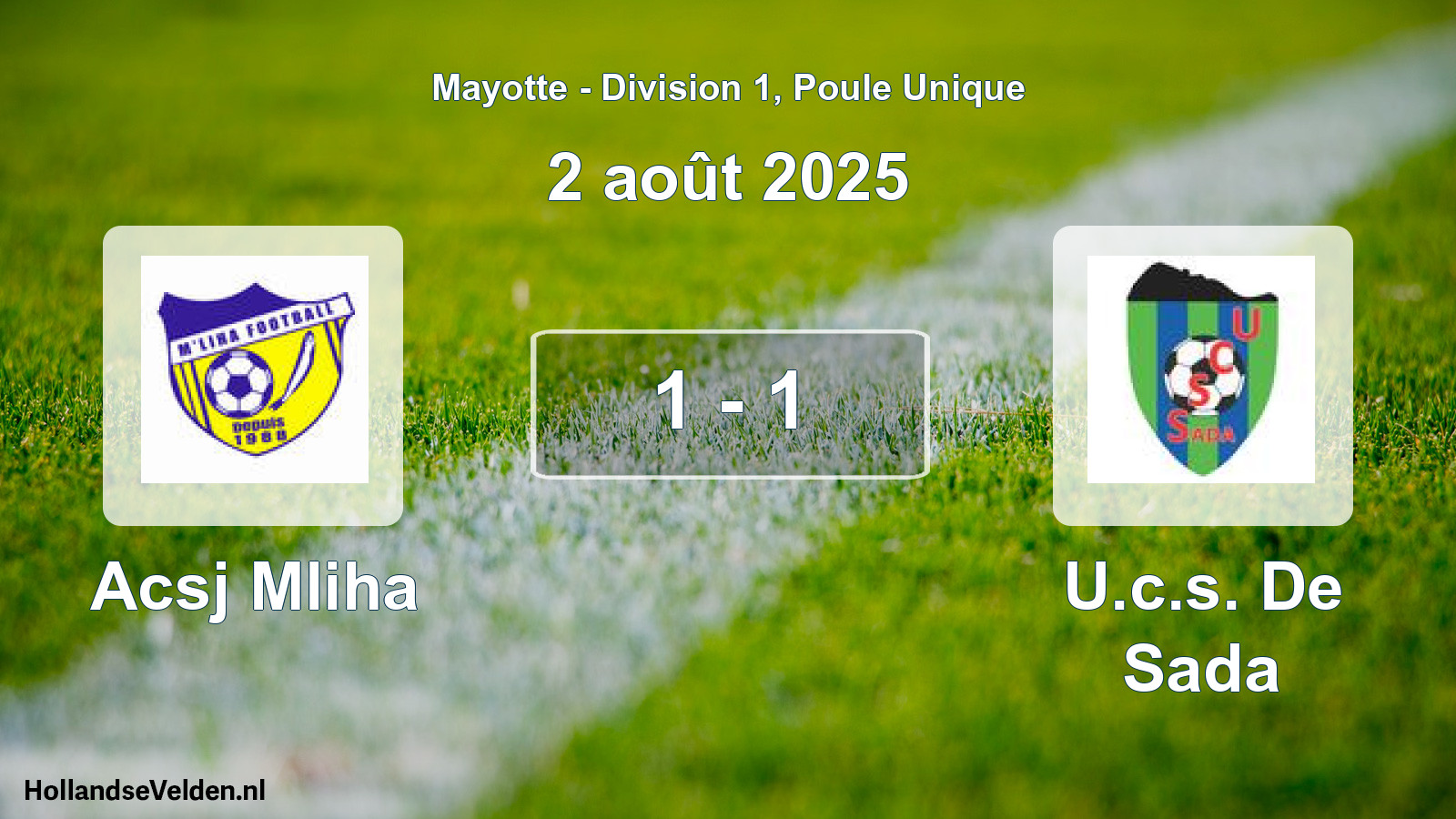Match joué: Acsj Mliha - U.c.s. De Sada 1 - 1 (2 août 2025)