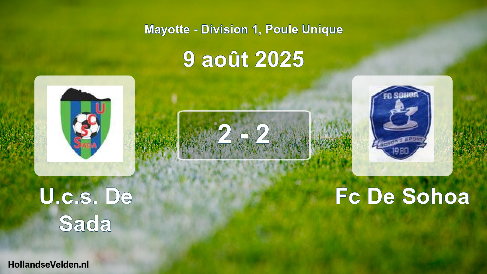 Total number of matches played: U.c.s. De Sada - Fc De Sohoa 2 - 2 (9 August 2025)