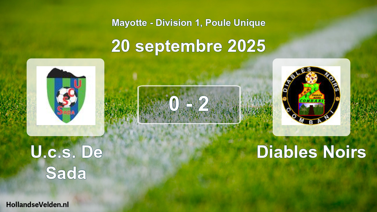 Total number of matches played: U.c.s. De Sada - Diables Noirs 0 - 2 (20 September 2025)