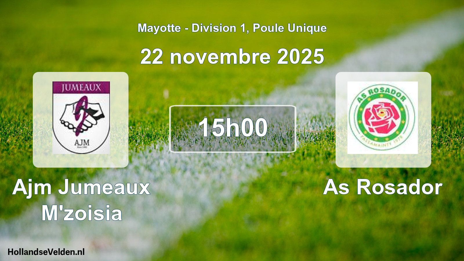 Geplande wedstrijd: Ajm Jumeaux M'zoisia - As Rosador (4 oktober 2025)