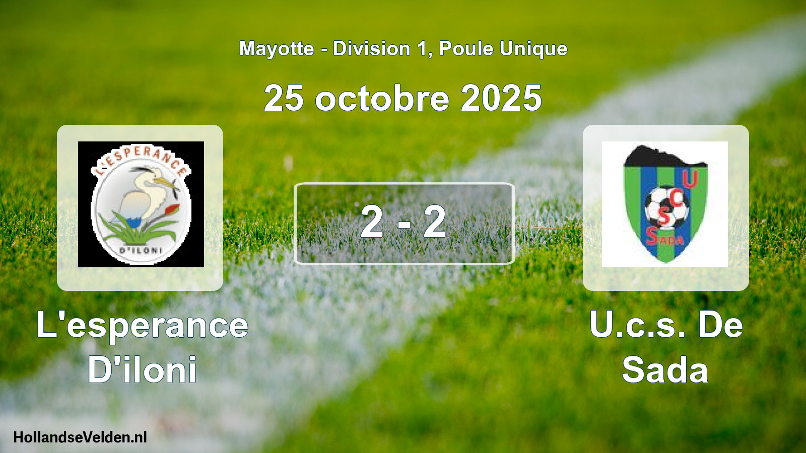 Total number of matches played: L'esperance D'iloni - U.c.s. De Sada 2 - 2 (25 October 2025)