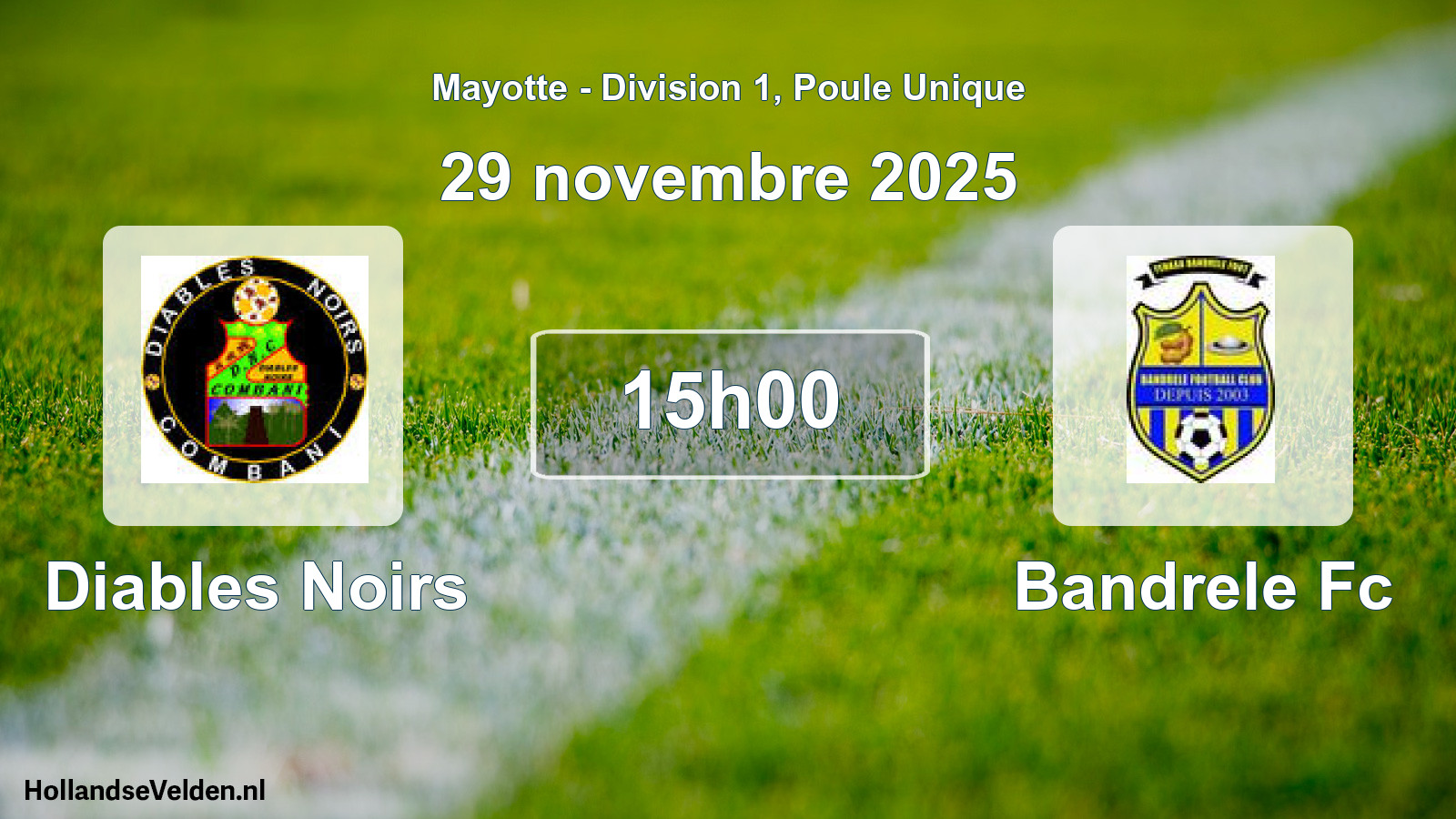 Match programmé: Diables Noirs - Bandrele Fc (15 novembre 2025)