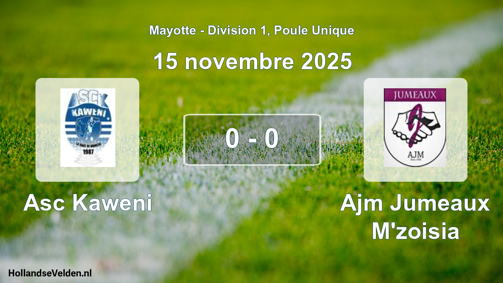 Gespeelde wedstrijd: Asc Kaweni - Ajm Jumeaux M'zoisia 0 - 0 (15 november 2025)