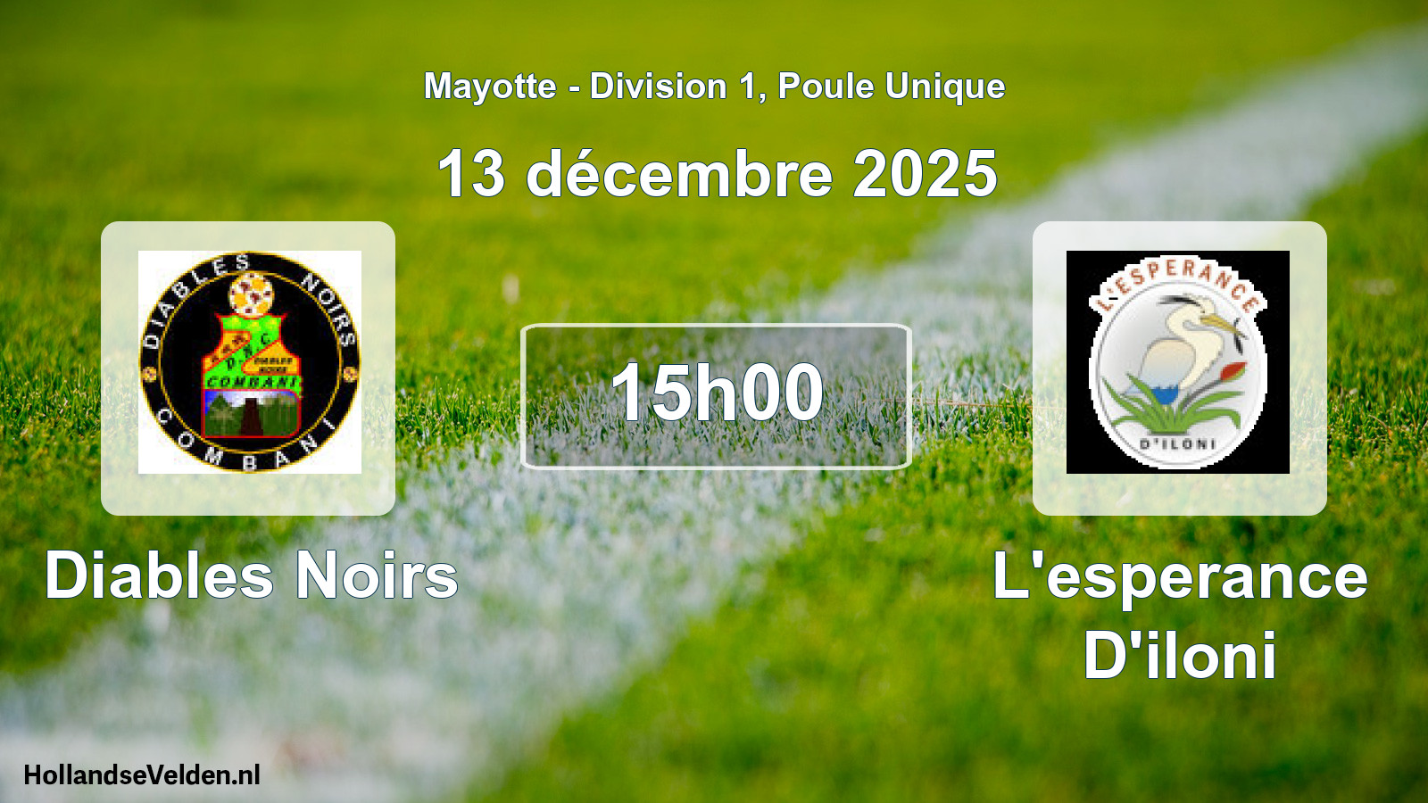 Match programmé: Diables Noirs - L'esperance D'iloni (13 décembre 2025)