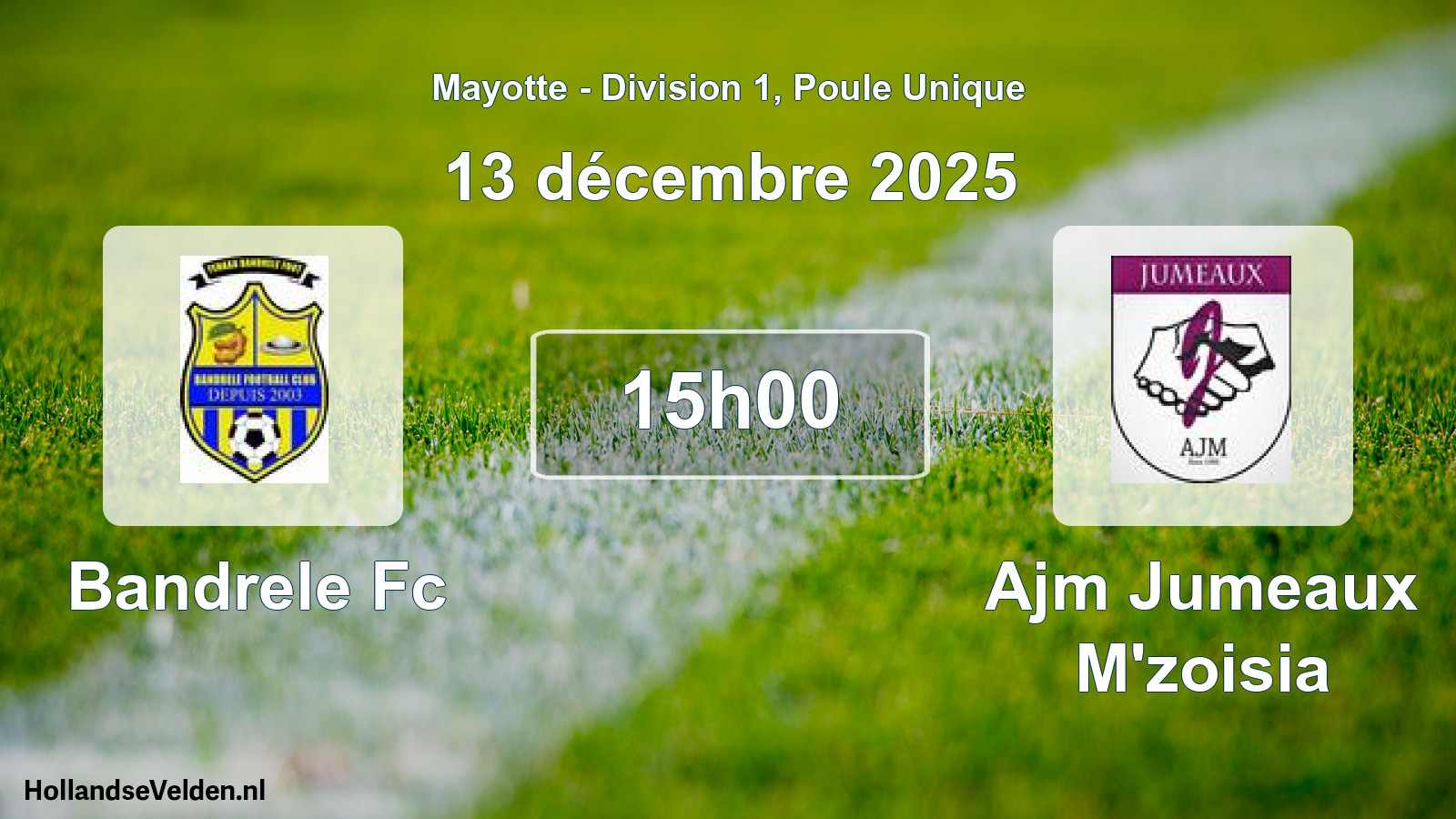 Match programmé: Bandrele Fc - Ajm Jumeaux M'zoisia (13 décembre 2025)