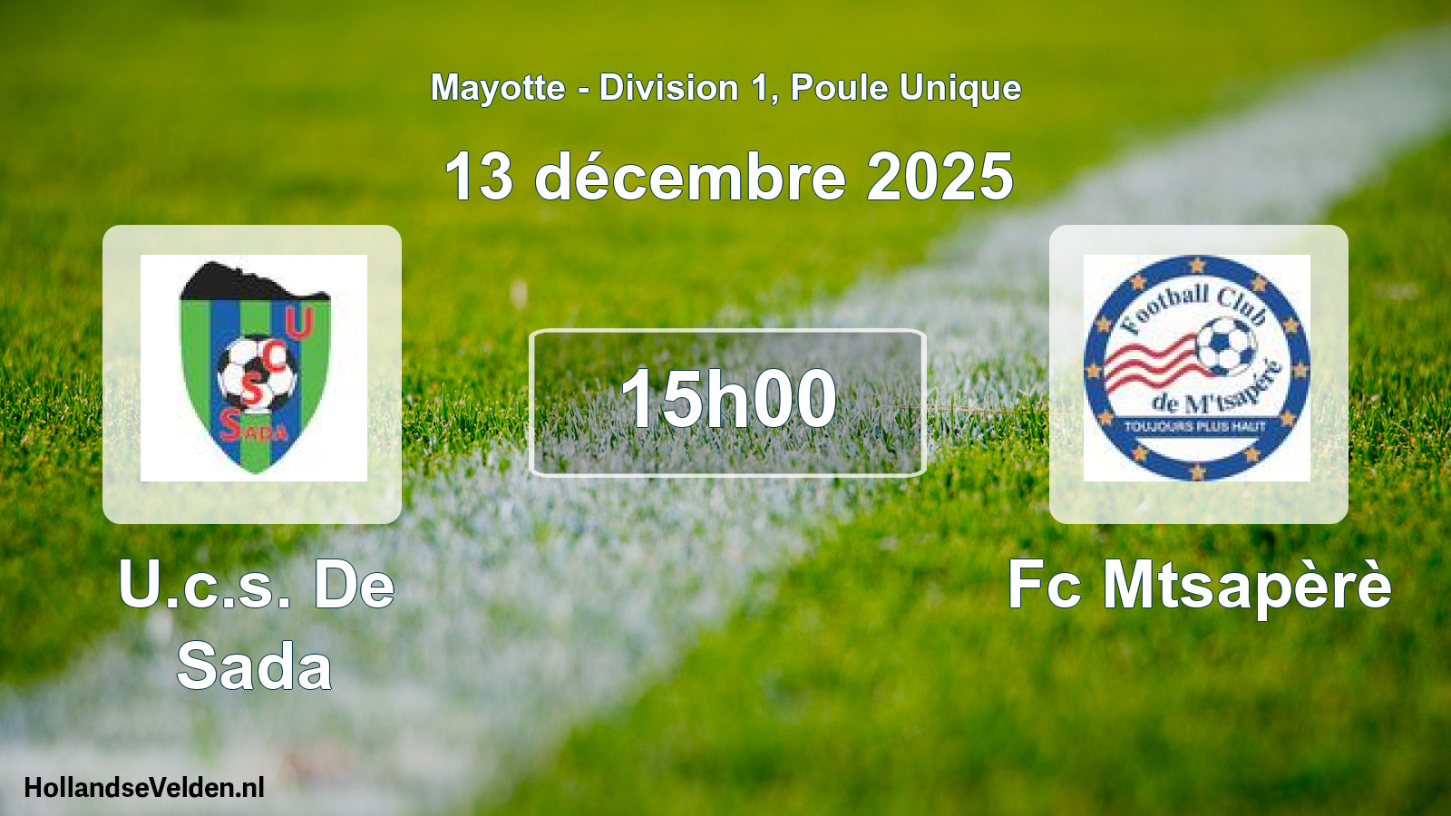 Match programmé: U.c.s. De Sada - Fc Mtsapèrè (13 décembre 2025)