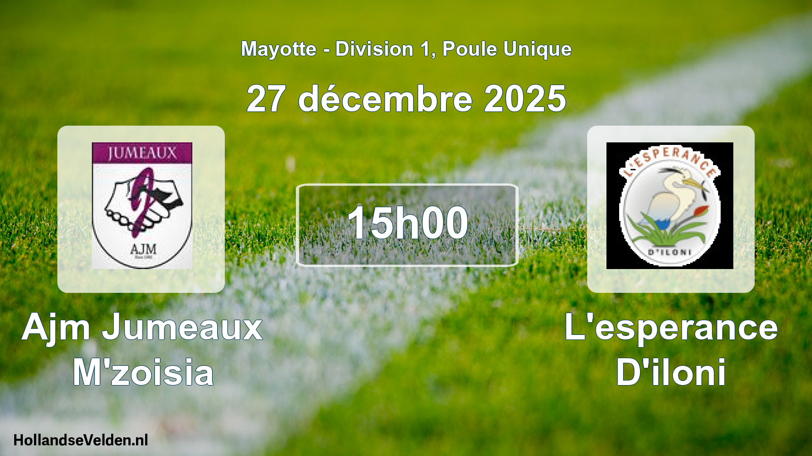 Match programmé: Ajm Jumeaux M'zoisia - L'esperance D'iloni (20 décembre 2025)