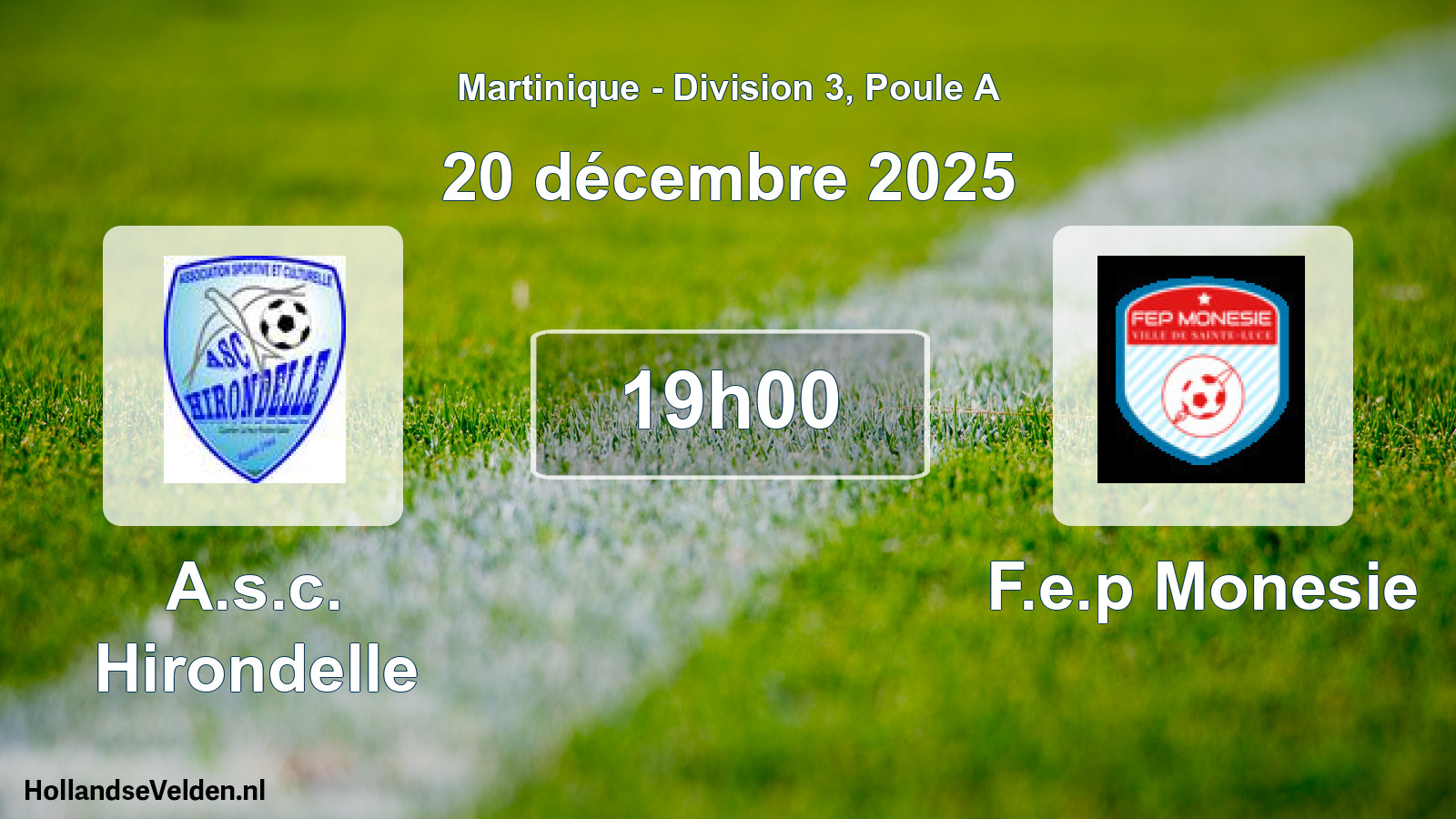 Match programmé: A.s.c. Hirondelle - F.e.p Monesie (20 décembre 2025)