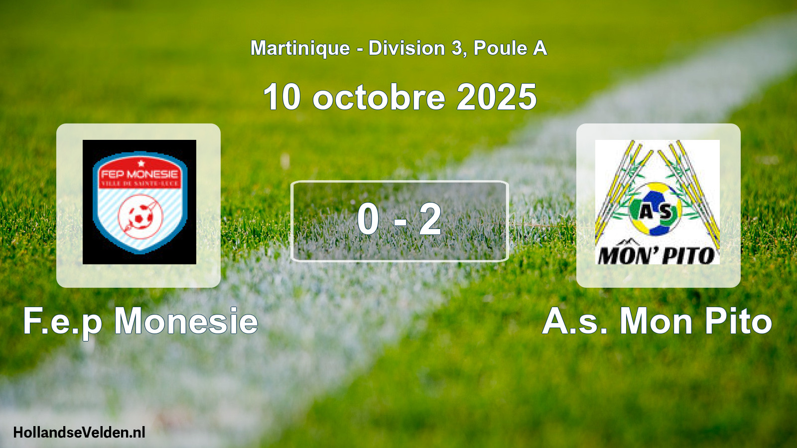 Gespeelde wedstrijd: F.e.p Monesie - A.s. Mon Pito 0 - 2 (10 oktober 2025)