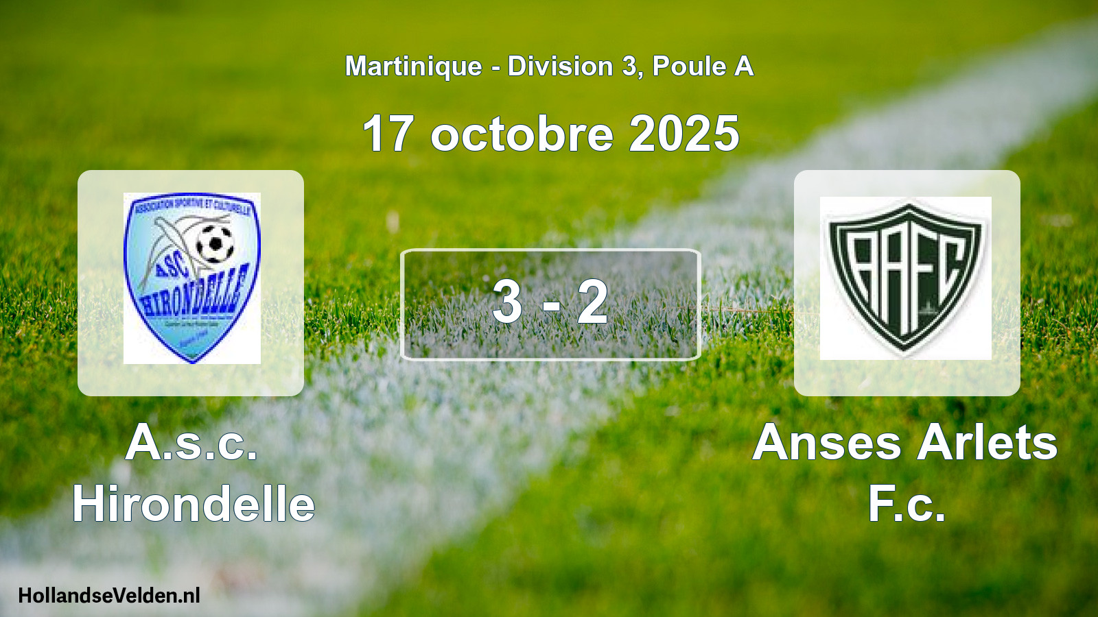 Gespeelde wedstrijd: A.s.c. Hirondelle - Anses Arlets F.c. 3 - 2 (17 oktober 2025)