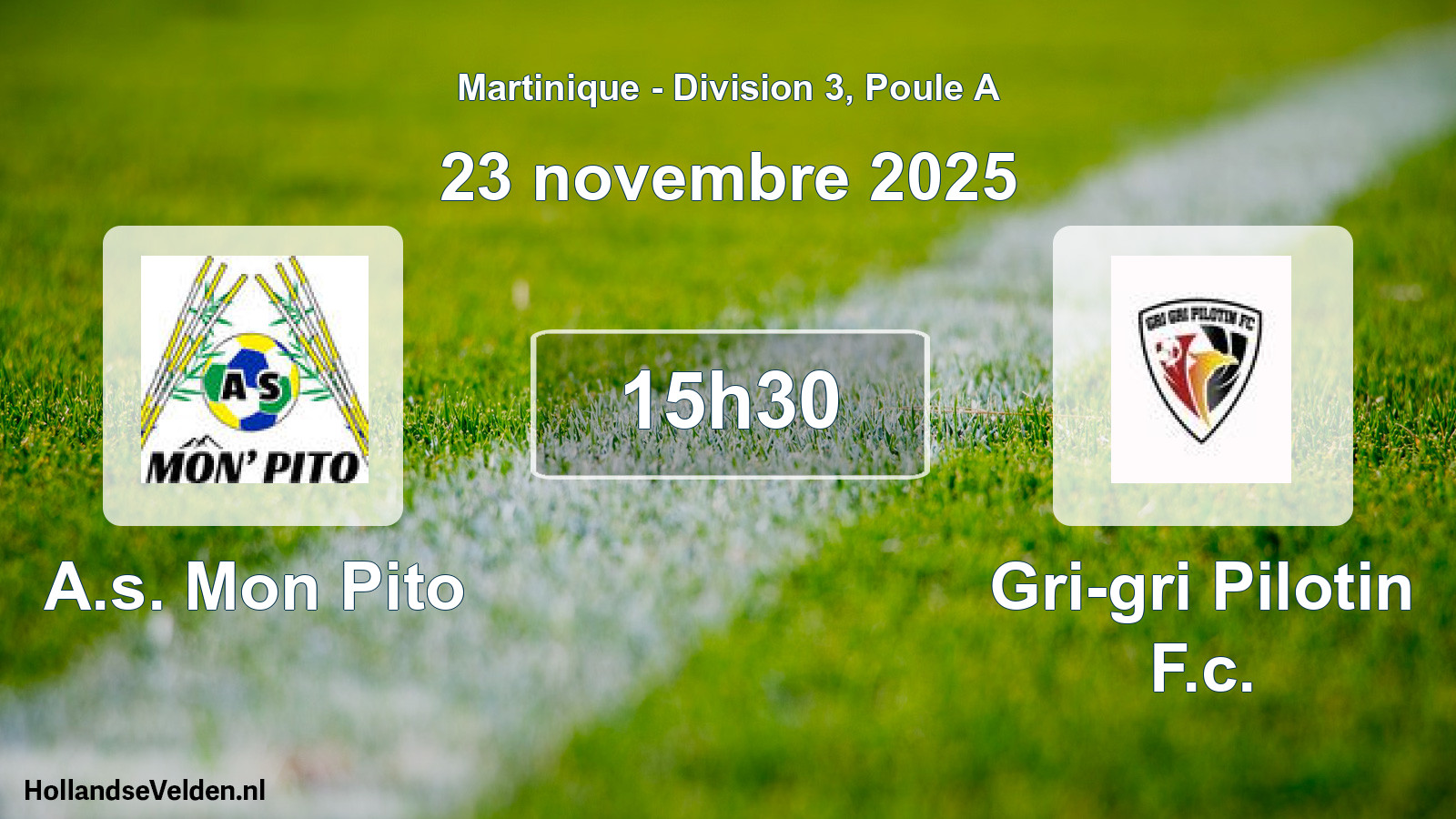 Match programmé: A.s. Mon Pito - Gri-gri Pilotin F.c. (23 novembre 2025)