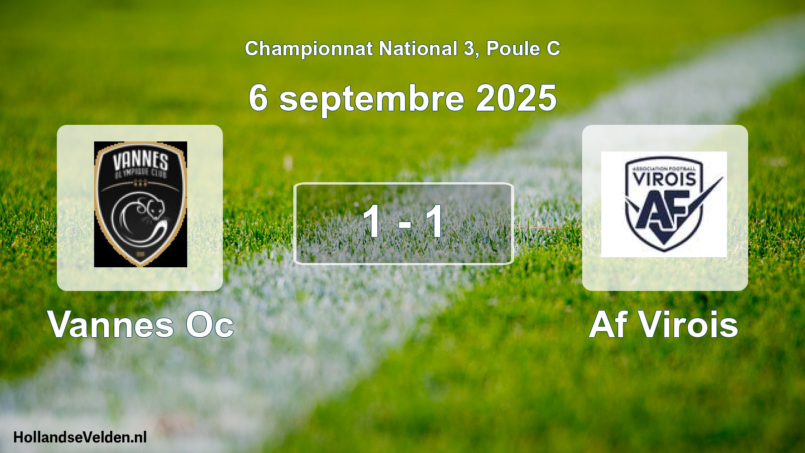 Gespeelde wedstrijd: Vannes Oc - Af Virois 1 - 1 (6 septembre 2025)
