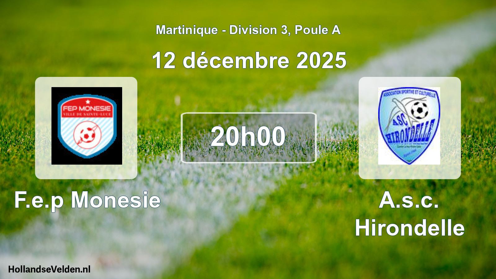Geplande wedstrijd: F.e.p Monesie - A.s.c. Hirondelle (12 december 2025)