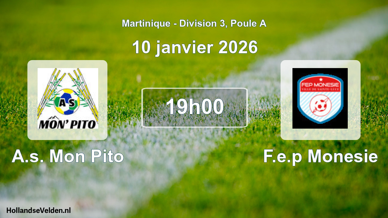 Match programmé: A.s. Mon Pito - F.e.p Monesie (10 janvier 2026)