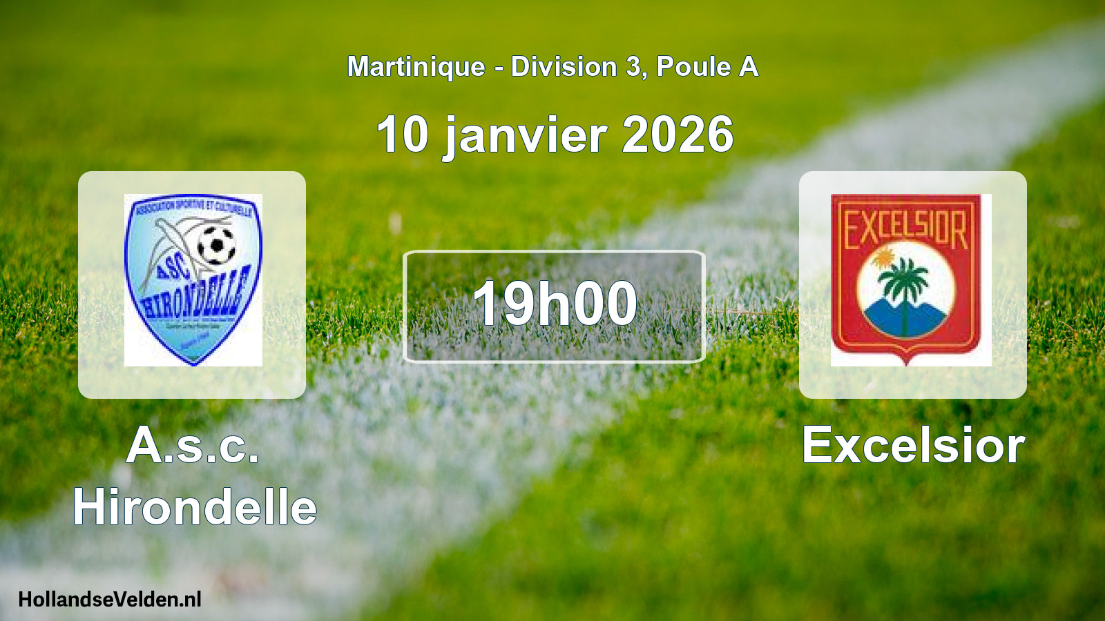 Match programmé: A.s.c. Hirondelle - Excelsior (10 janvier 2026)