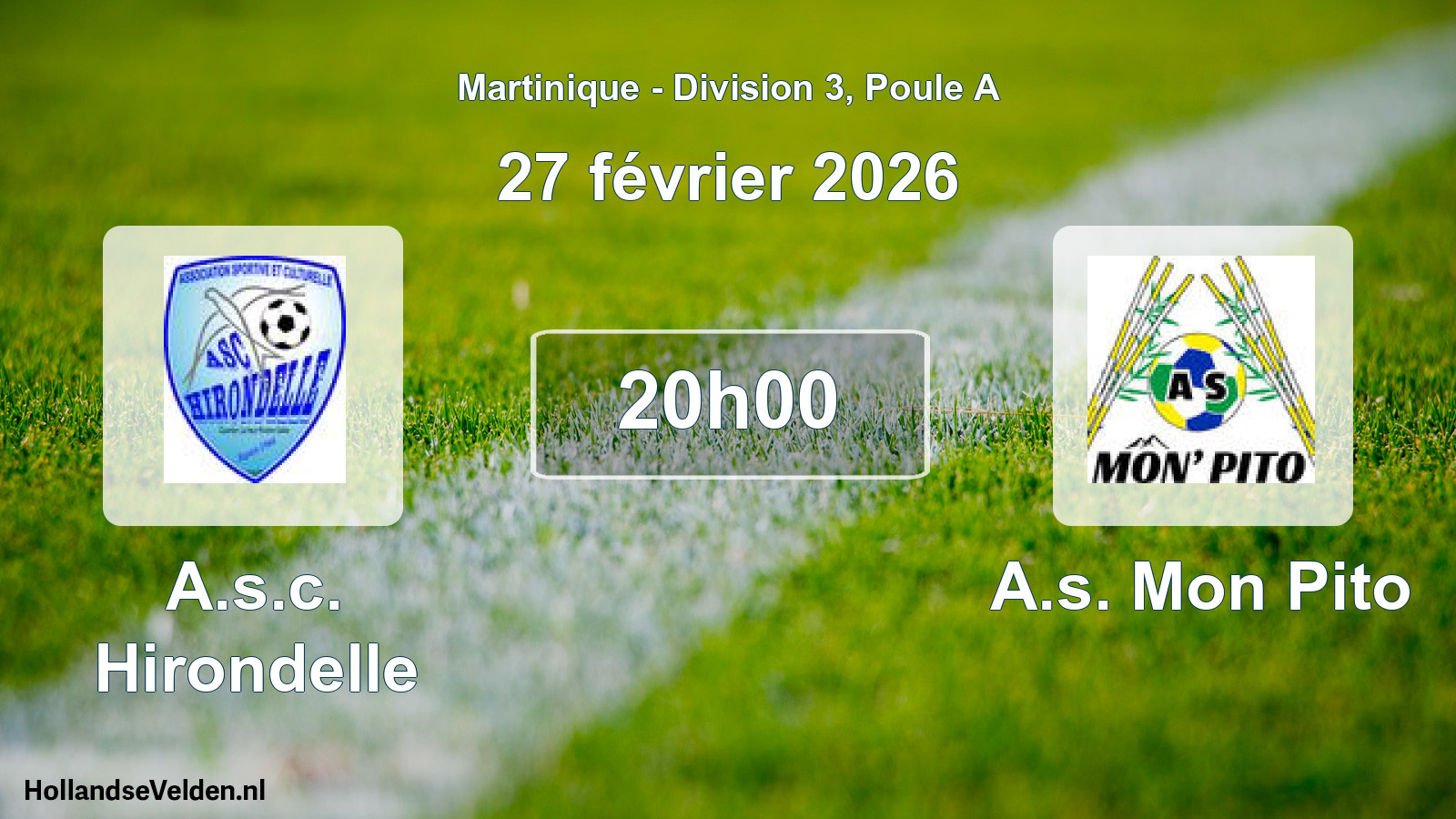 Match programmé: A.s.c. Hirondelle - A.s. Mon Pito (27 février 2026)