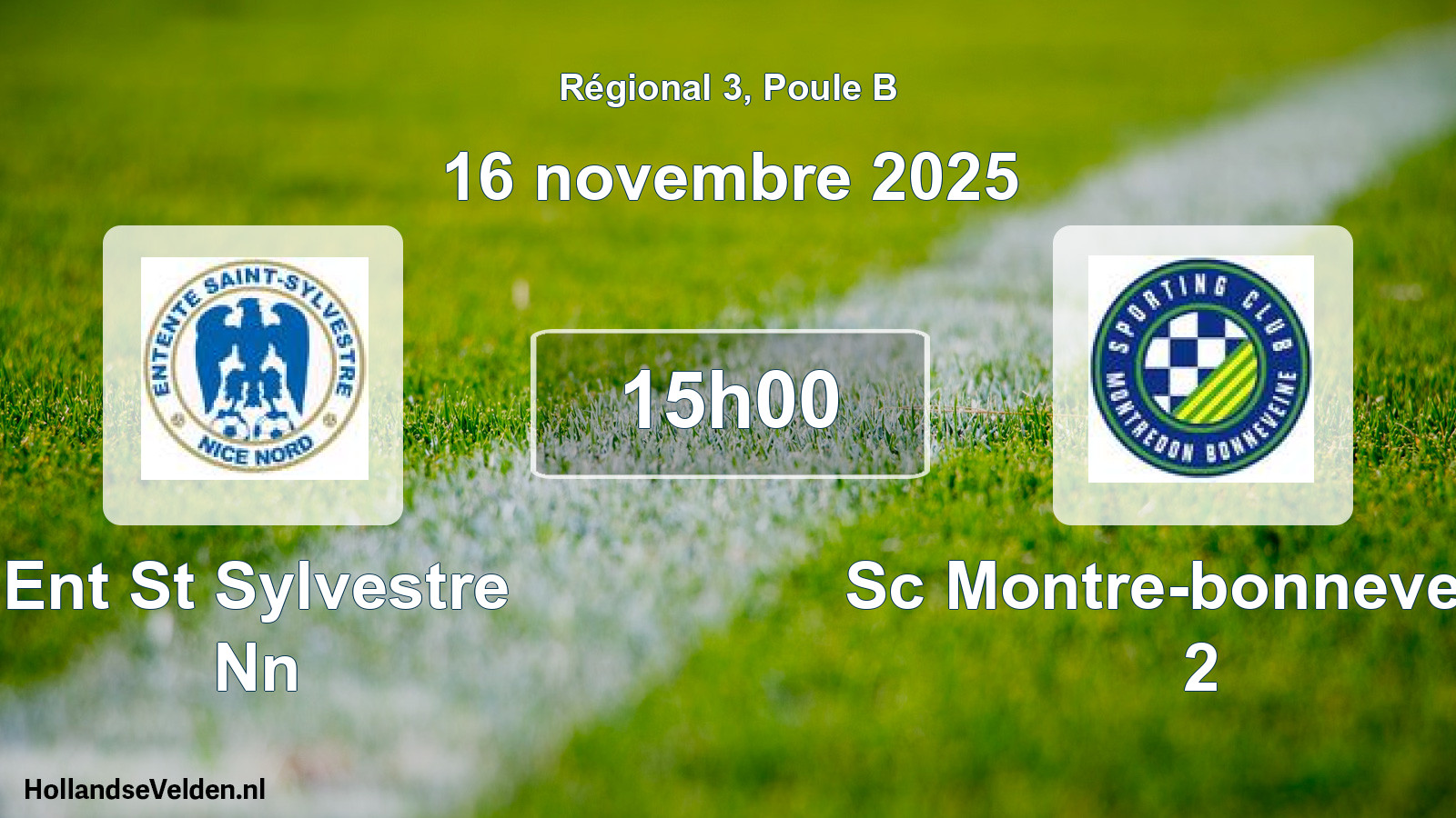 Geplande wedstrijd: Ent St Sylvestre Nn - Sc Montre-bonneveine 2 (16 november 2025)
