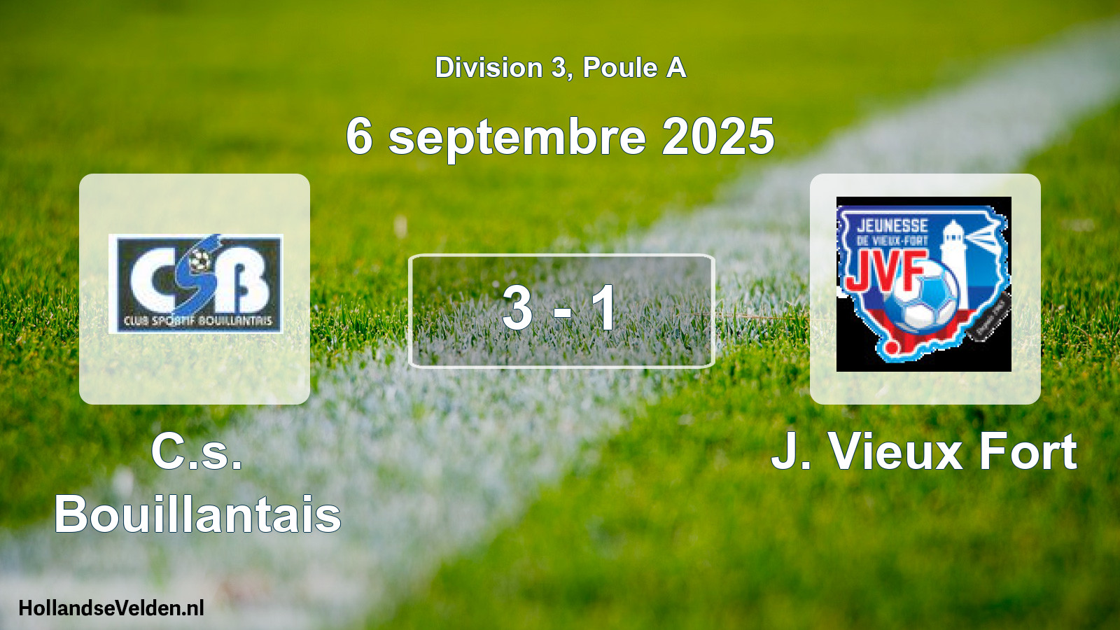 Total number of matches played: C.s. Bouillantais - J. Vieux Fort 3 - 1 (6 September 2025)