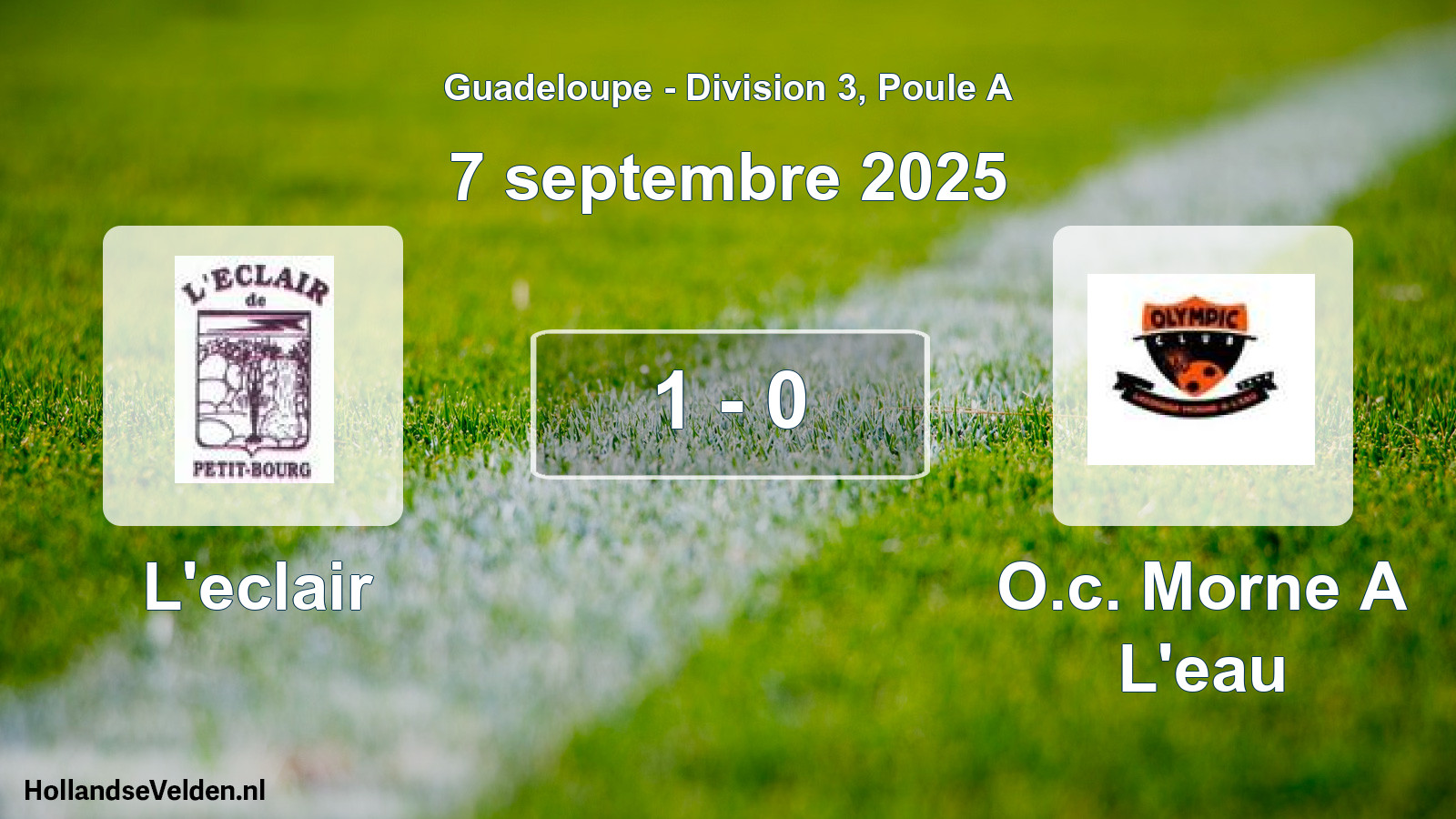 Total number of matches played: L'eclair - O.c. Morne A L'eau 1 - 0 (7 September 2025)