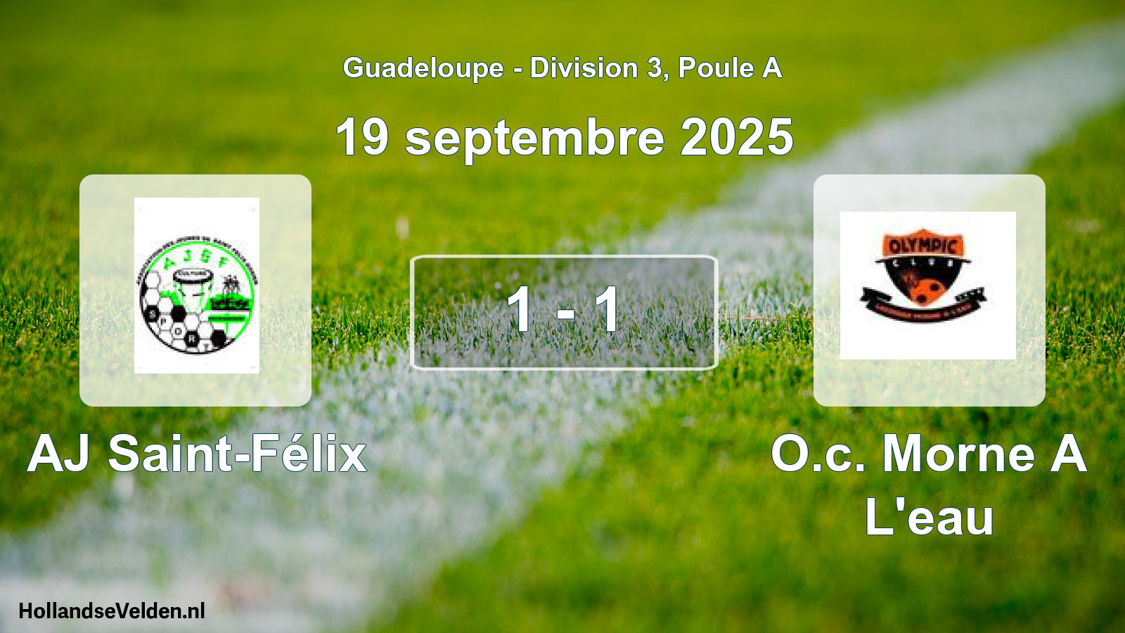 Match joué: AJ Saint-Félix - O.c. Morne A L'eau 1 - 1 (19 septembre 2025)