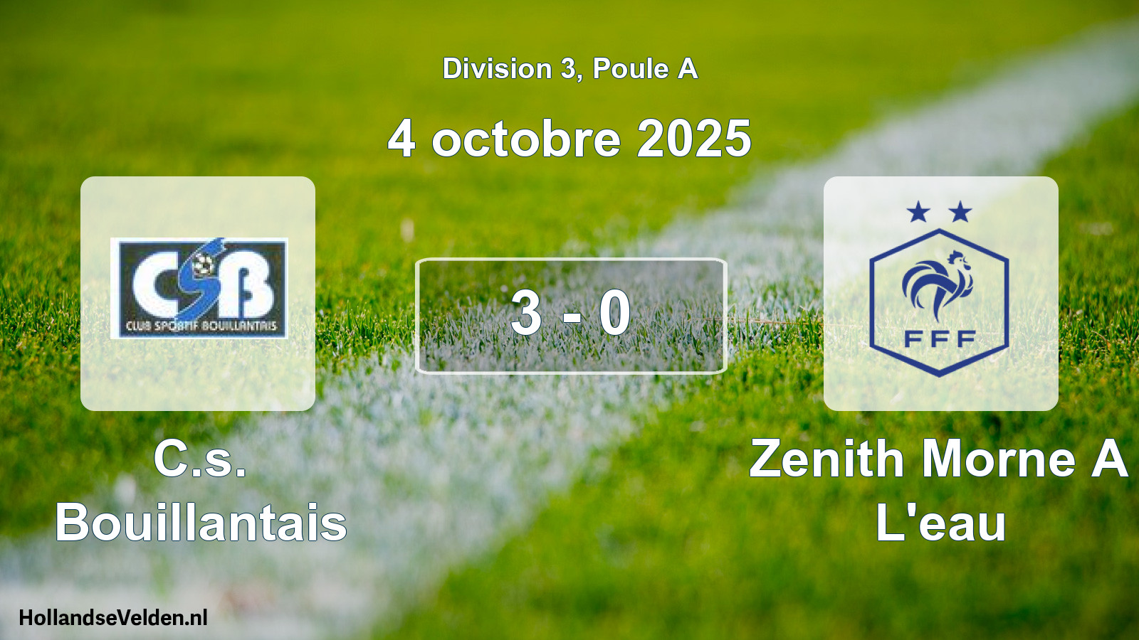 Match joué: C.s. Bouillantais - Zenith Morne A L'eau 3 - 0 (4 octobre 2025)