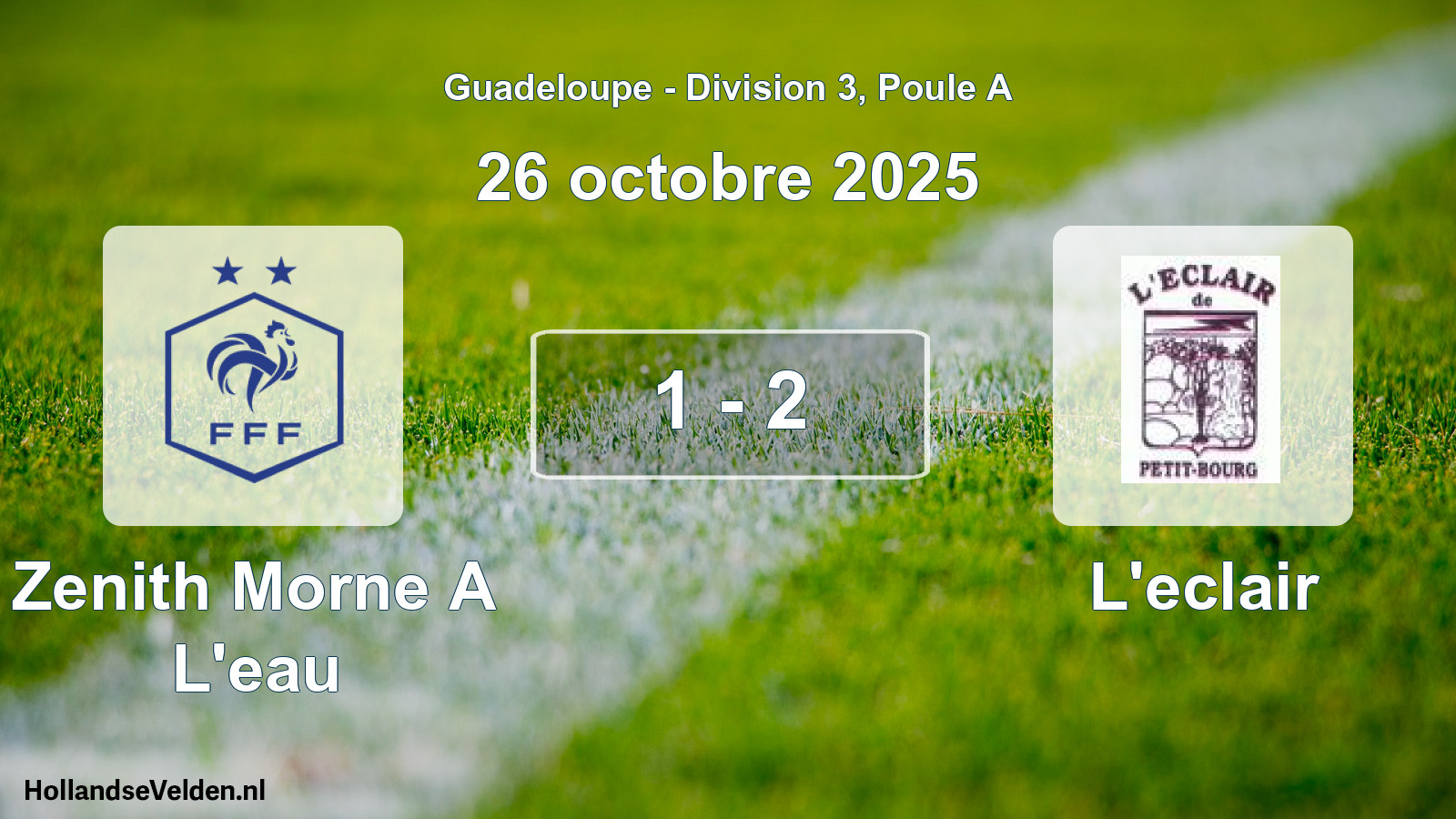 Match joué: Zenith Morne A L'eau - L'eclair 1 - 2 (26 octobre 2025)