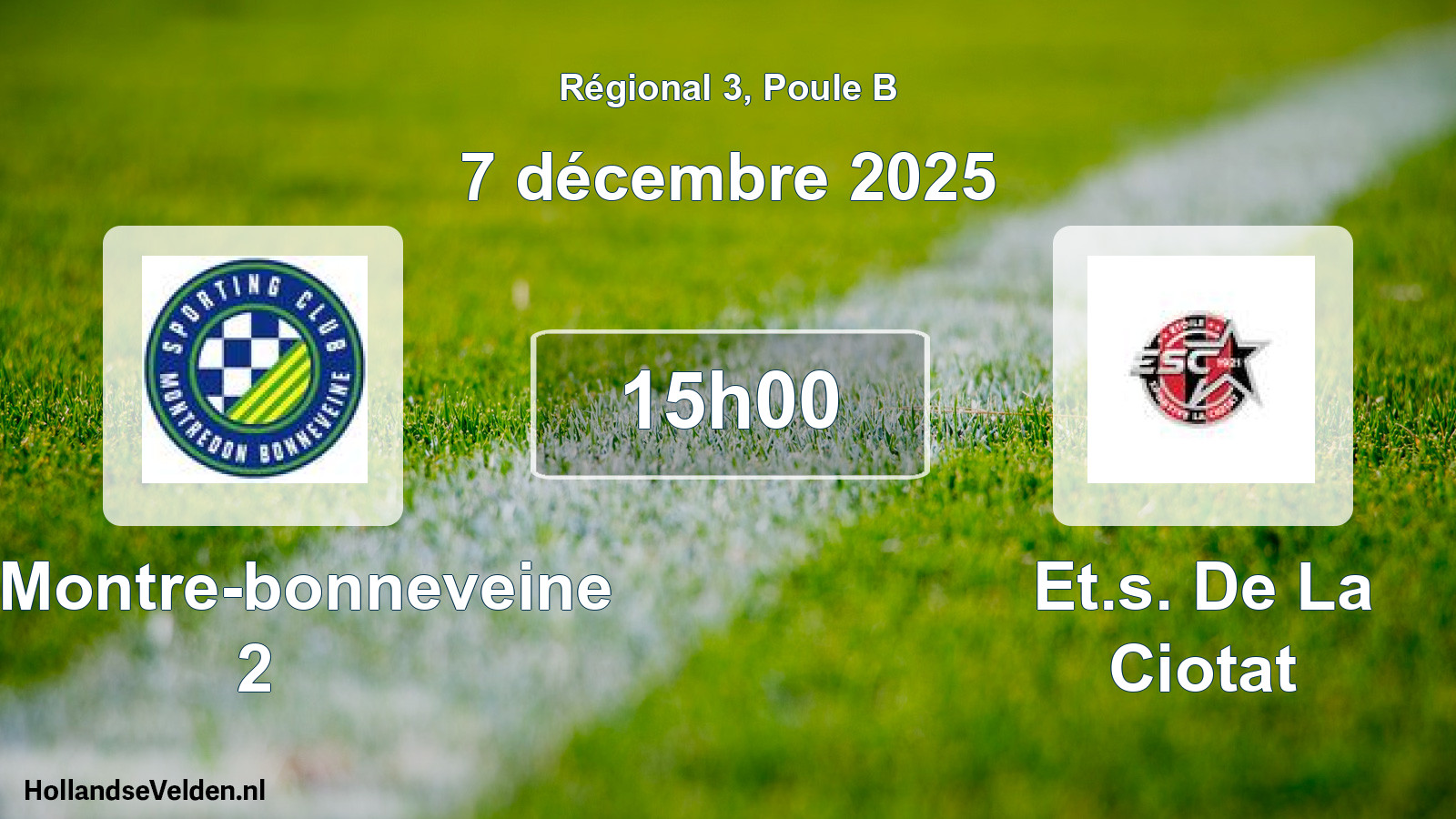 Geplande wedstrijd: Sc Montre-bonneveine 2 - Et.s. De La Ciotat (7 december 2025)