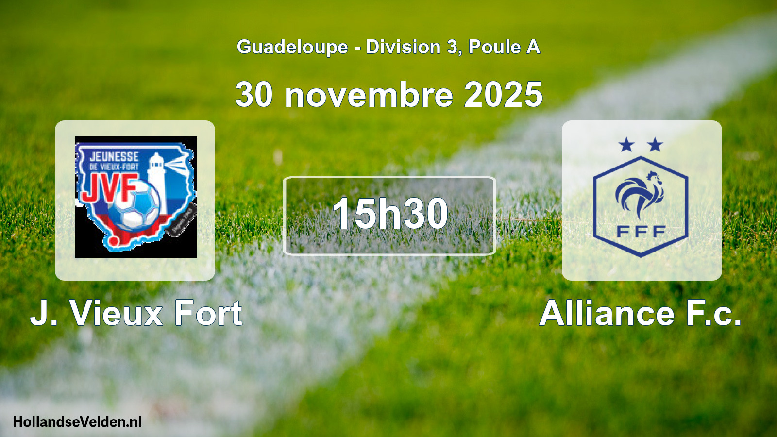 Match programmé: J. Vieux Fort - Alliance F.c. (30 novembre 2025)