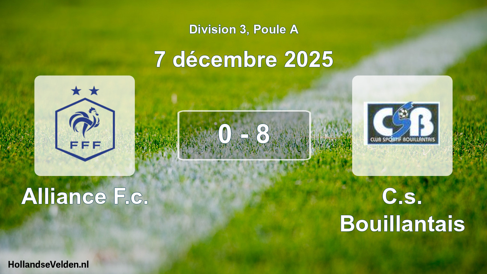 Total number of matches played: Alliance F.c. - C.s. Bouillantais 0 - 8 (7 December 2025)