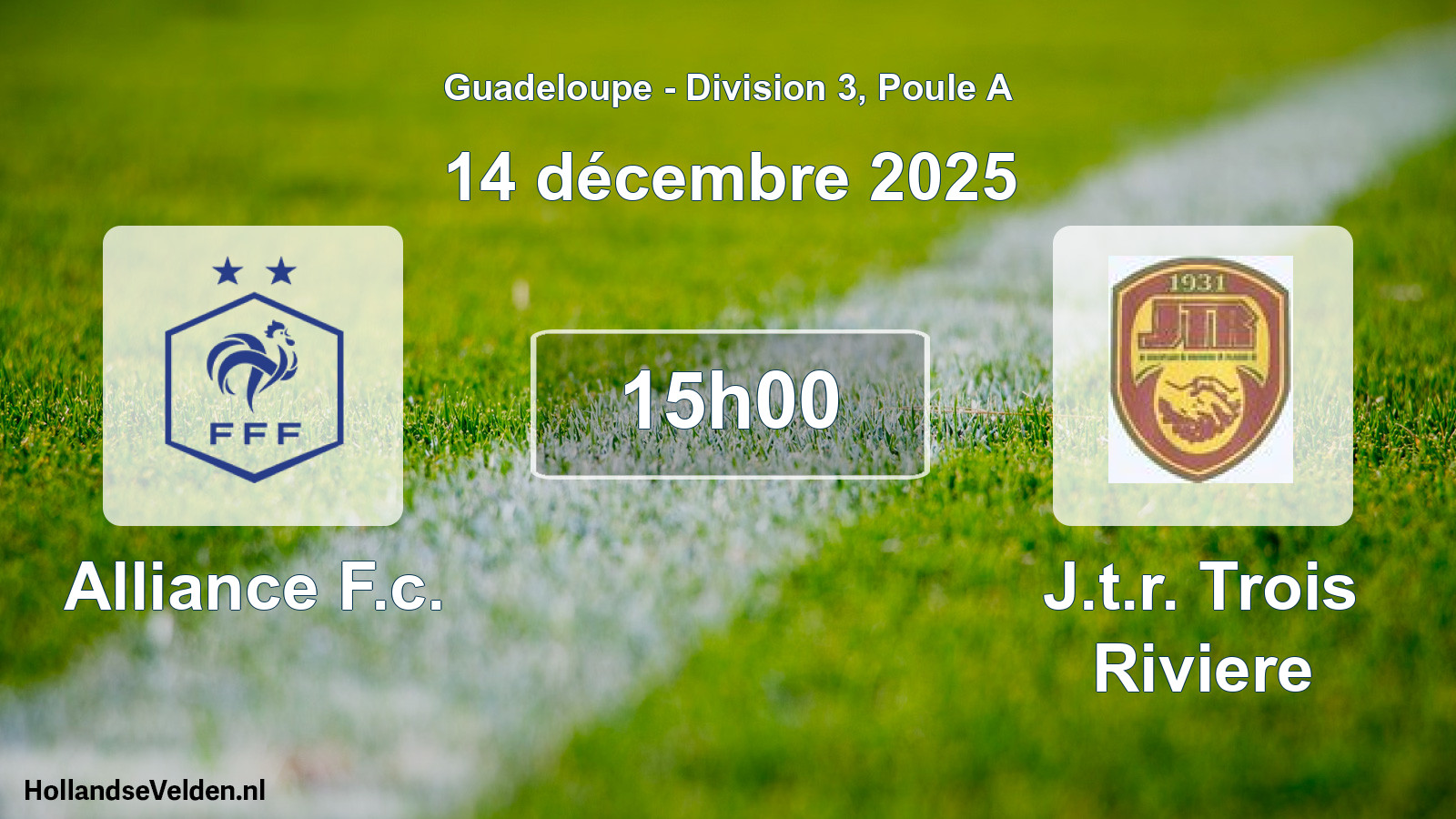 Match programmé: Alliance F.c. - J.t.r. Trois Riviere (14 décembre 2025)
