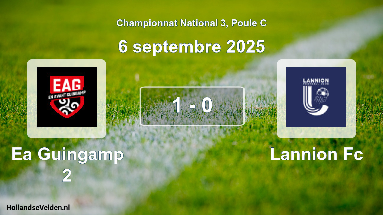 Total number of matches played: Ea Guingamp 2 - Lannion Fc 1 - 0 (6 September 2025)
