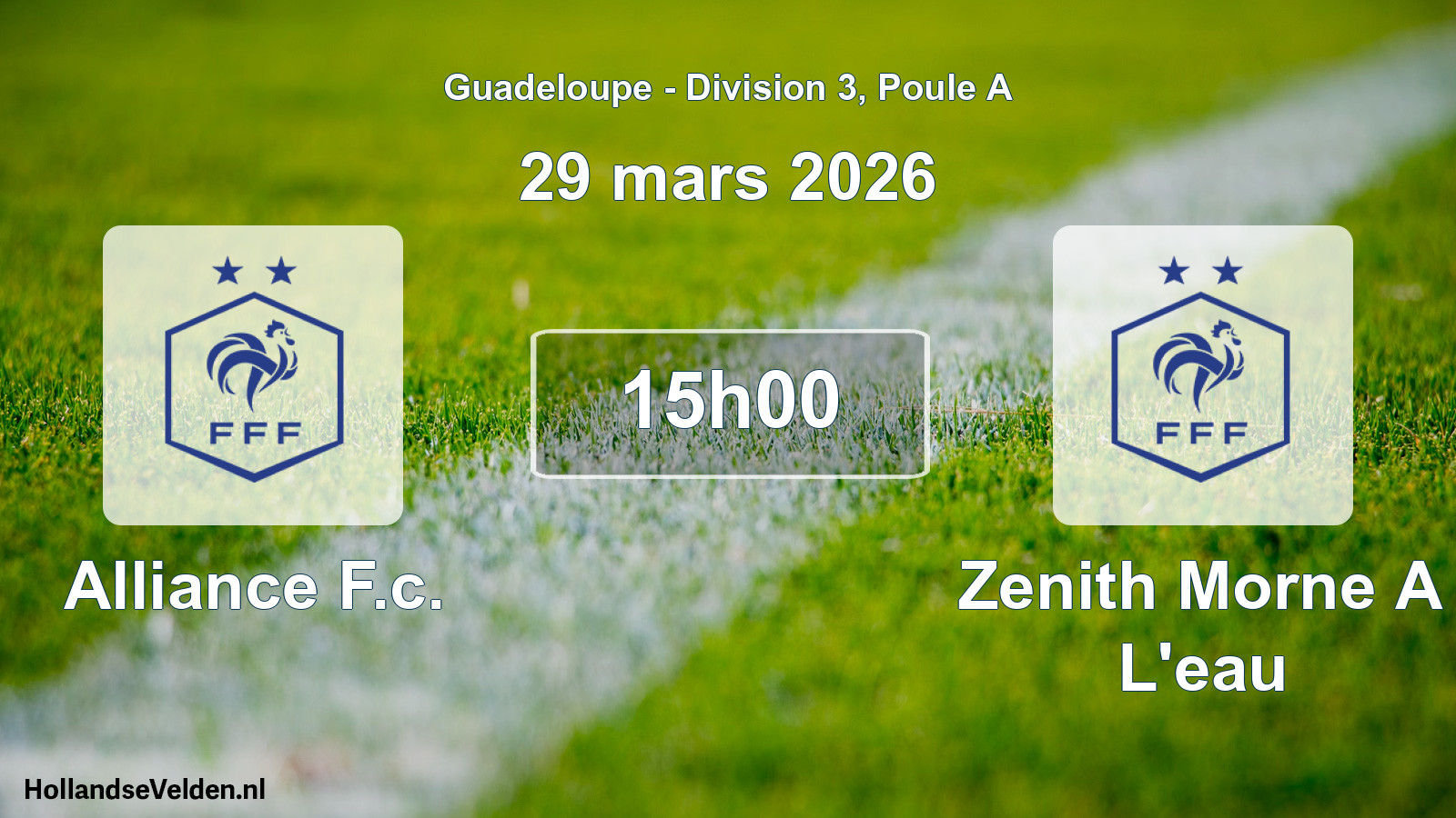Geplande wedstrijd: Alliance F.c. - Zenith Morne A L'eau (29 maart 2026)