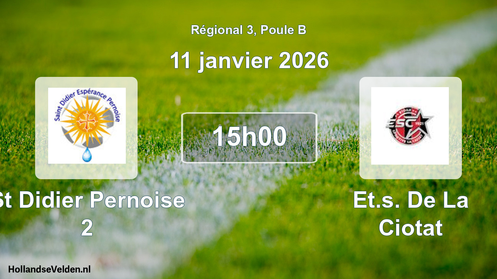 Scheduled Match: St Didier Pernoise 2 - Et.s. De La Ciotat (11 January 2026)