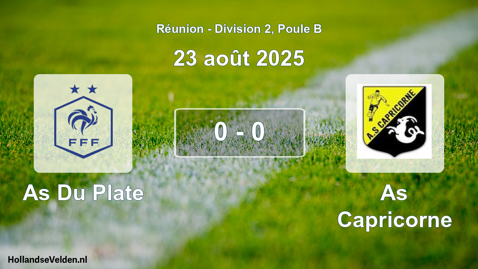 Match joué: As Du Plate - As Capricorne 0 - 0 (23 août 2025)