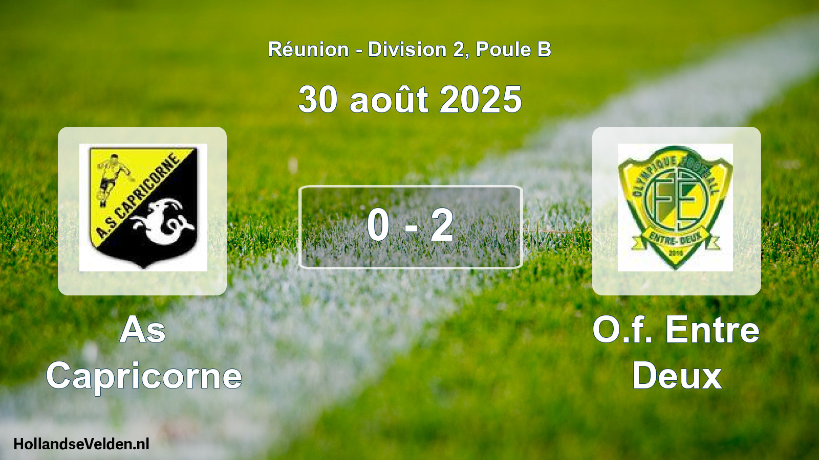 Match joué: As Capricorne - O.f. Entre Deux 0 - 2 (30 août 2025)