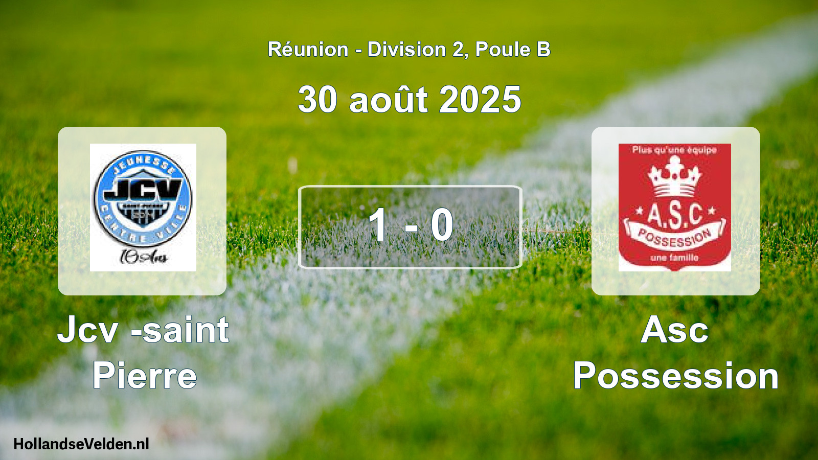 Match joué: Jcv -saint Pierre - Asc Possession 1 - 0 (30 août 2025)