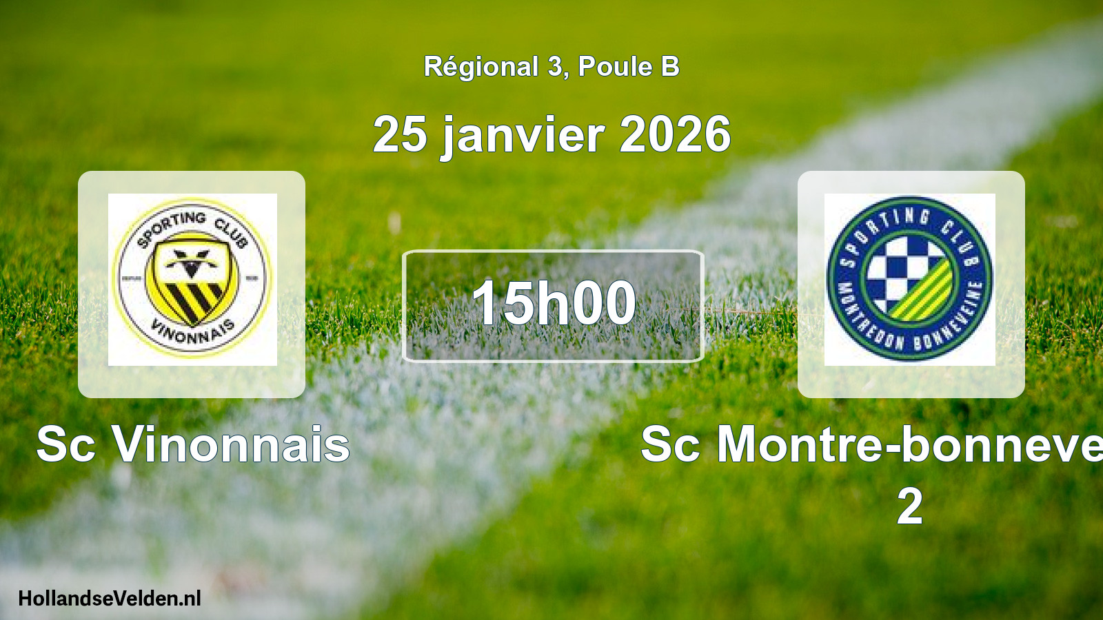 Scheduled Match: Sc Vinonnais - Sc Montre-bonneveine 2 (25 January 2026)