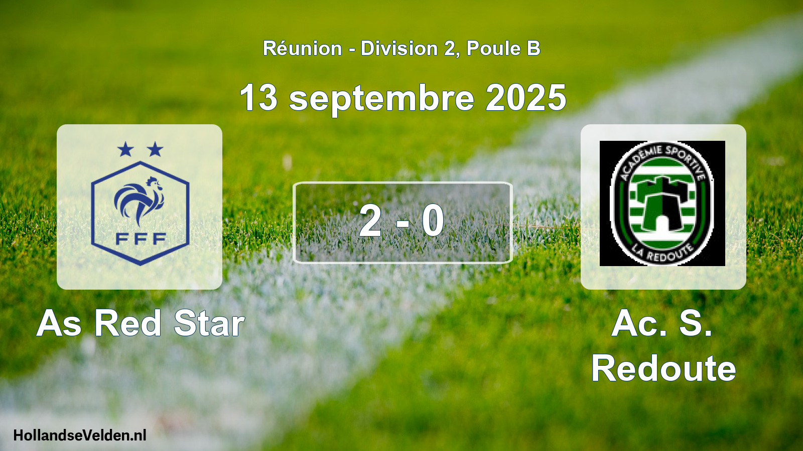 Total number of matches played: As Red Star - Ac. S. Redoute 2 - 0 (13 September 2025)