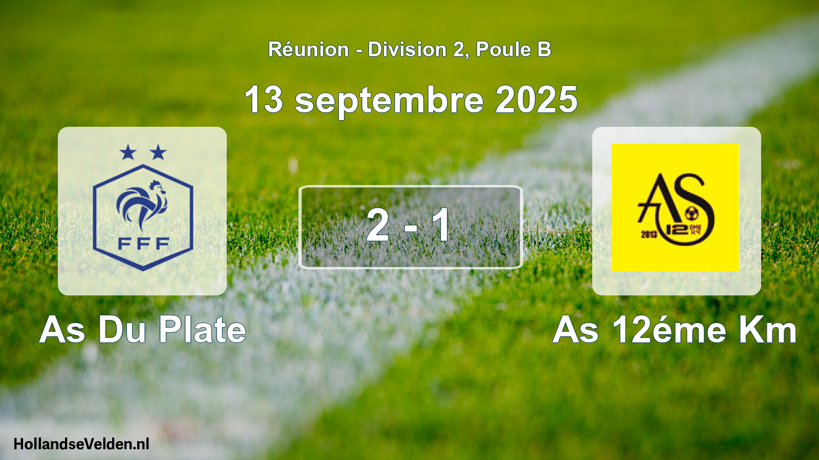Match joué: As Du Plate - As 12éme Km 2 - 1 (13 septembre 2025)