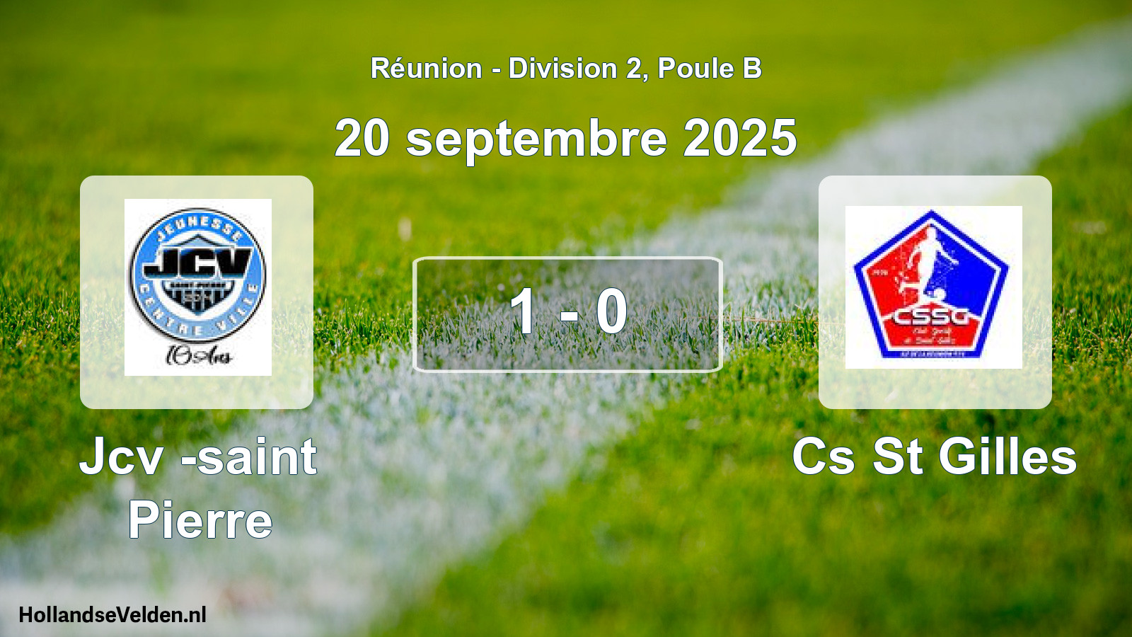 Total number of matches played: Jcv -saint Pierre - Cs St Gilles 1 - 0 (20 September 2025)