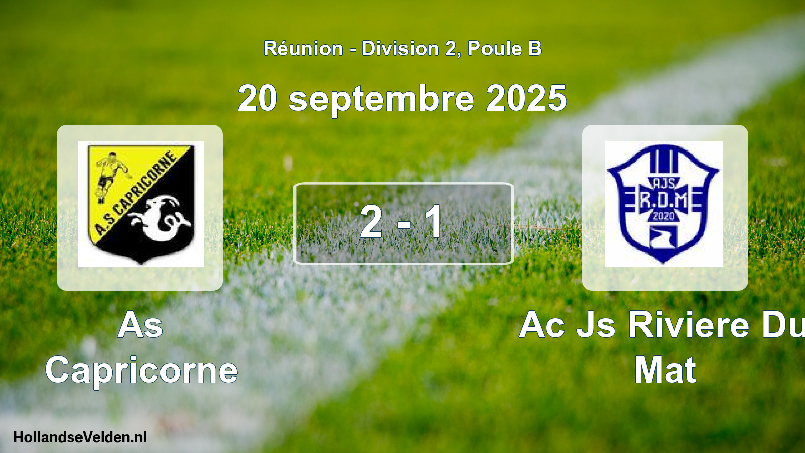 Match joué: As Capricorne - Ac Js Riviere Du Mat 2 - 1 (20 septembre 2025)