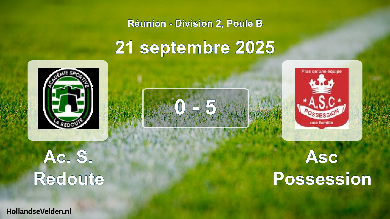 Total number of matches played: Ac. S. Redoute - Asc Possession 0 - 5 (21 September 2025)