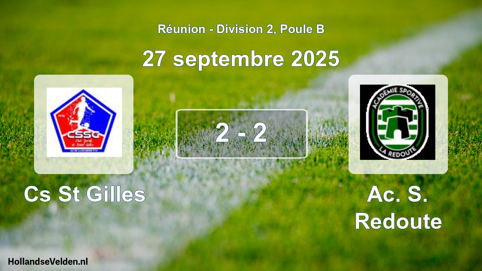 Match joué: Cs St Gilles - Ac. S. Redoute 2 - 2 (27 septembre 2025)