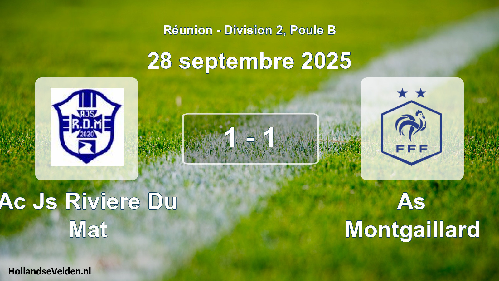 Match joué: Ac Js Riviere Du Mat - As Montgaillard 1 - 1 (28 septembre 2025)