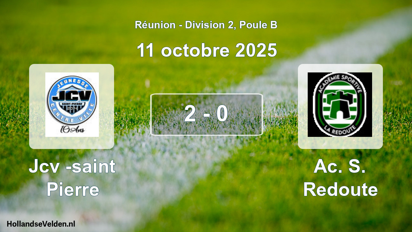 Match joué: Jcv -saint Pierre - Ac. S. Redoute 2 - 0 (11 octobre 2025)