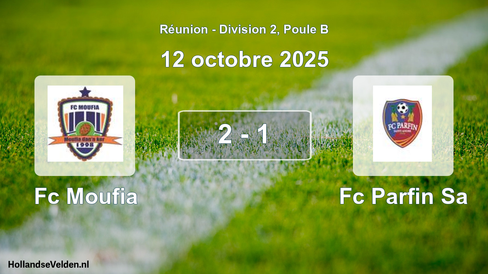 Total number of matches played: Fc Moufia - Fc Parfin Sa 2 - 1 (12 October 2025)
