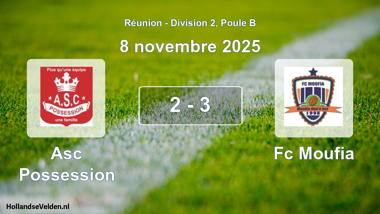 Match joué: Asc Possession - Fc Moufia 2 - 3 (8 novembre 2025)