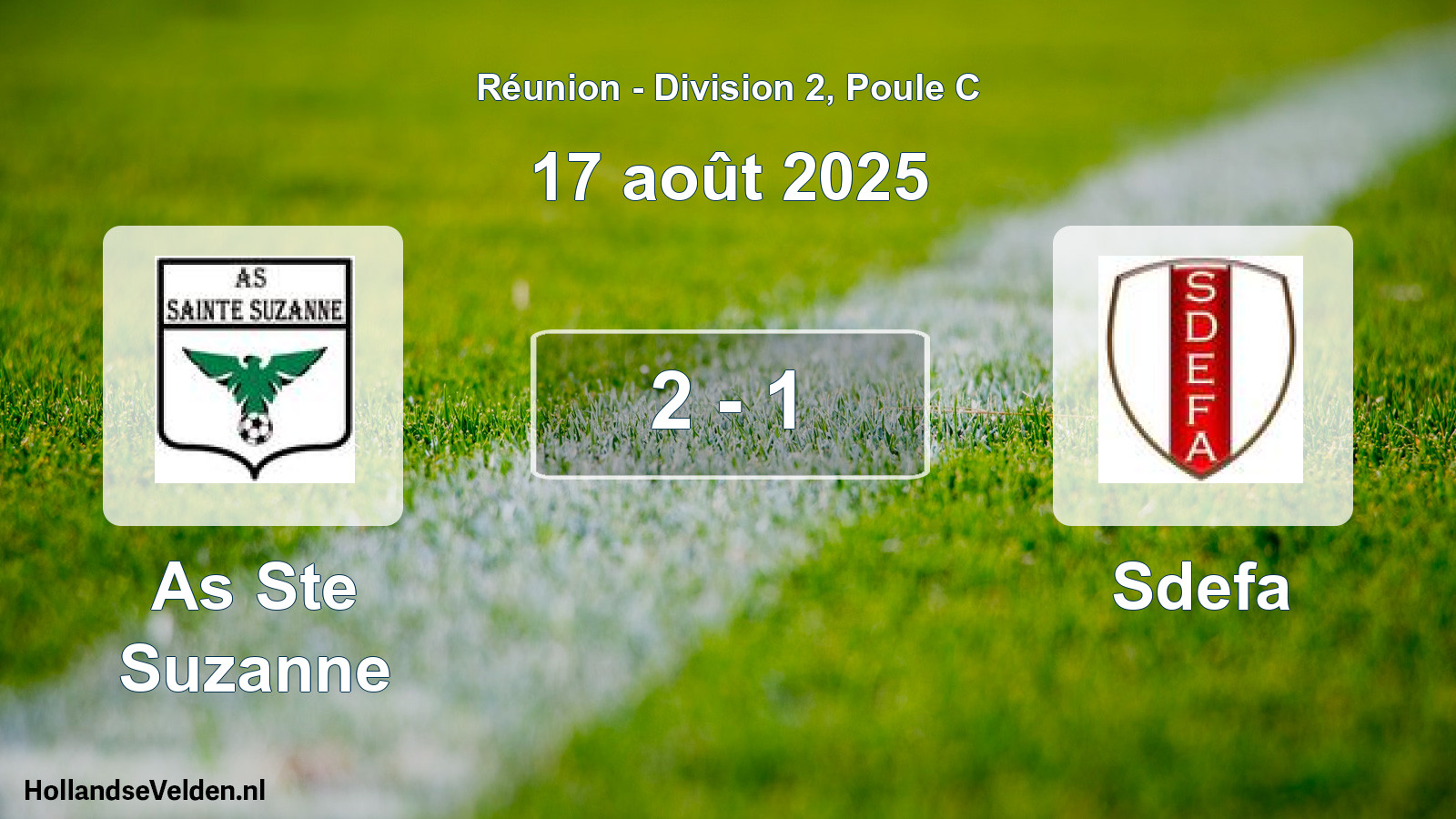 Match joué: As Ste Suzanne - Sdefa 2 - 1 (17 août 2025)