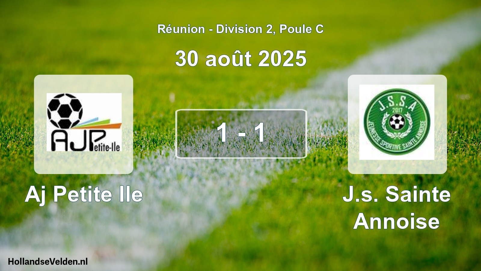 Match joué: Aj Petite Ile - J.s. Sainte Annoise 1 - 1 (30 août 2025)